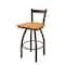 Holland Bar Stool Co 30" Low Back Swivel Bar Stool, Bronze Finish, Med Oak Seat 82130BZMedOak - alternate 1